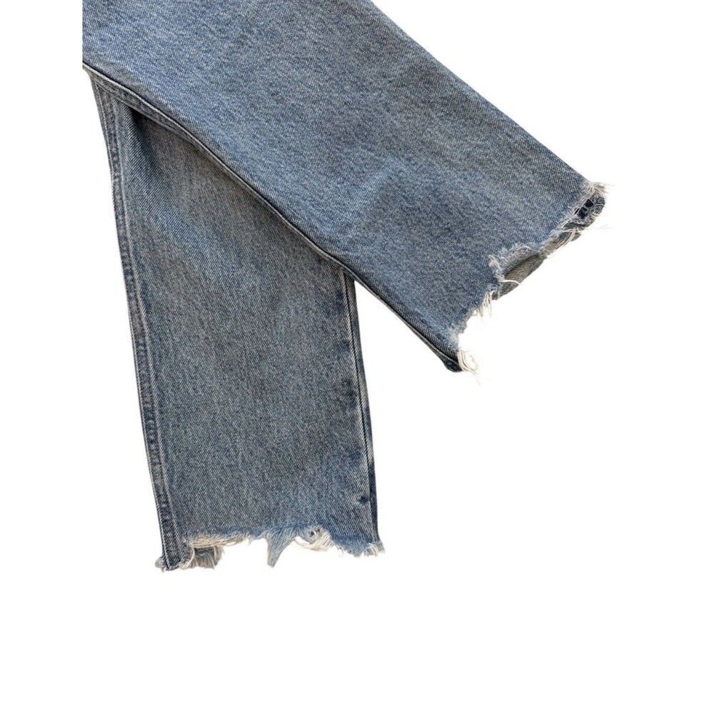 AGOLDE Riley High Rise straight Leg Button Fly Raw Hem Jeans Sz 24 - Picture 3 of 8